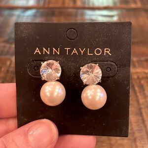 Ann Taylor Rhinestone and pearl earrings